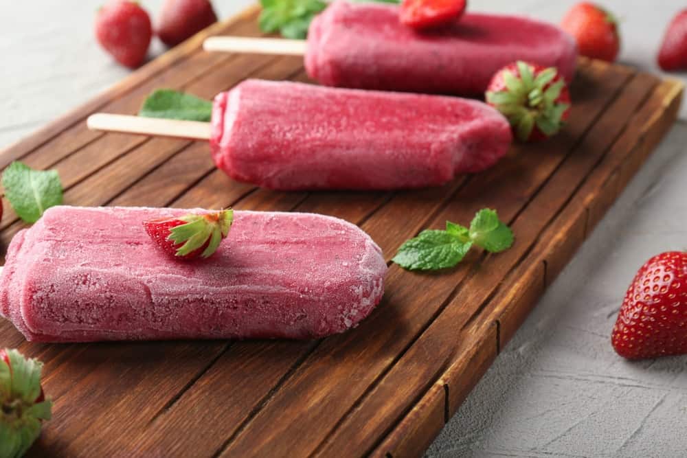 Strawberry Thyme Popsicles