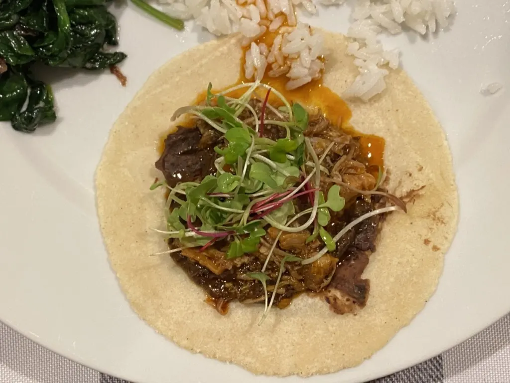 Tacos with microgreens