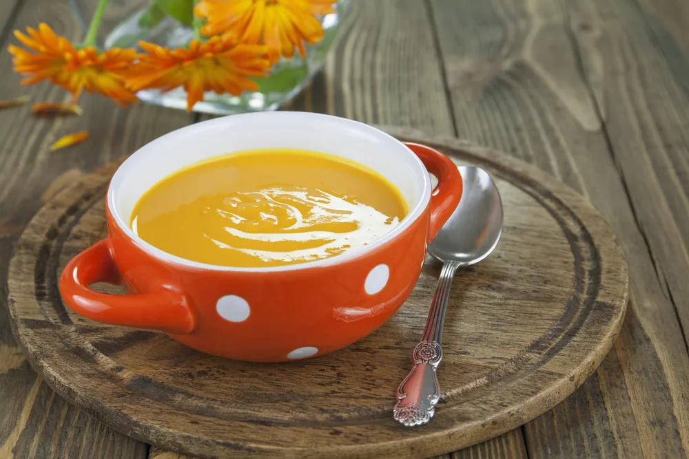 Pumpkin soup with calendula