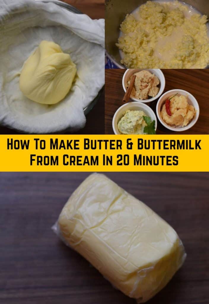 How To Make Butter & Buttermilk From Cream In 20 Minutes