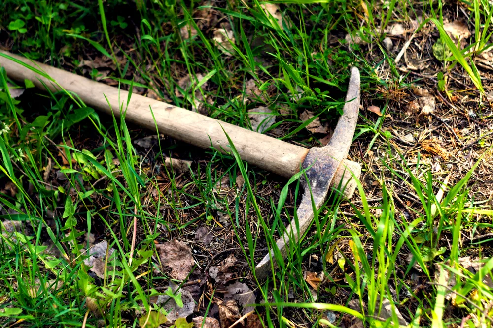 Pickaxe laying on the ground