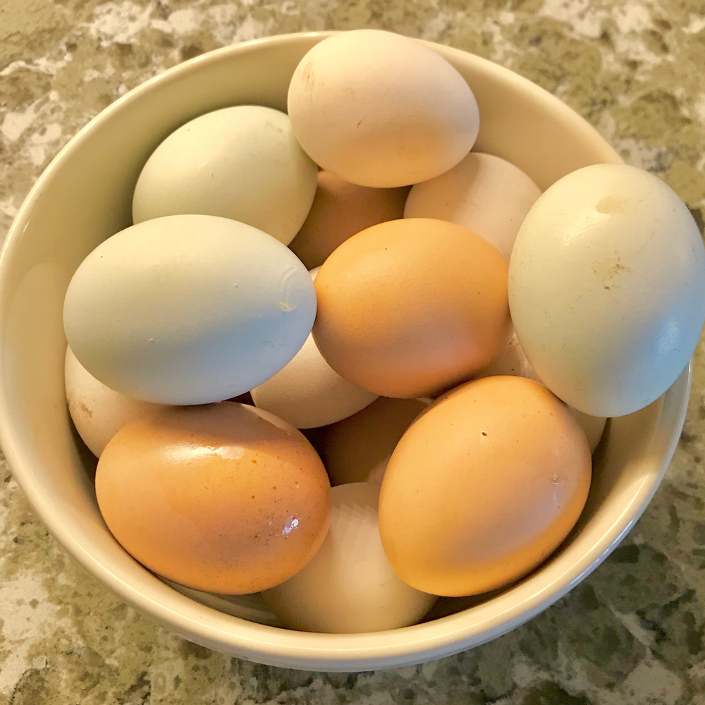 Preserved fresh eggs in egg carton