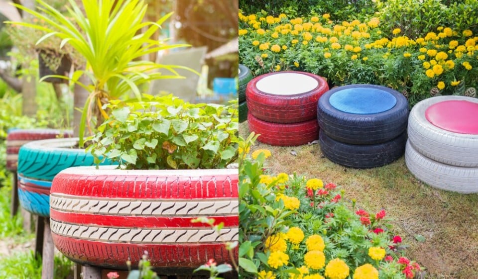 35 Ways To Upcycle Old Tires In The Garden