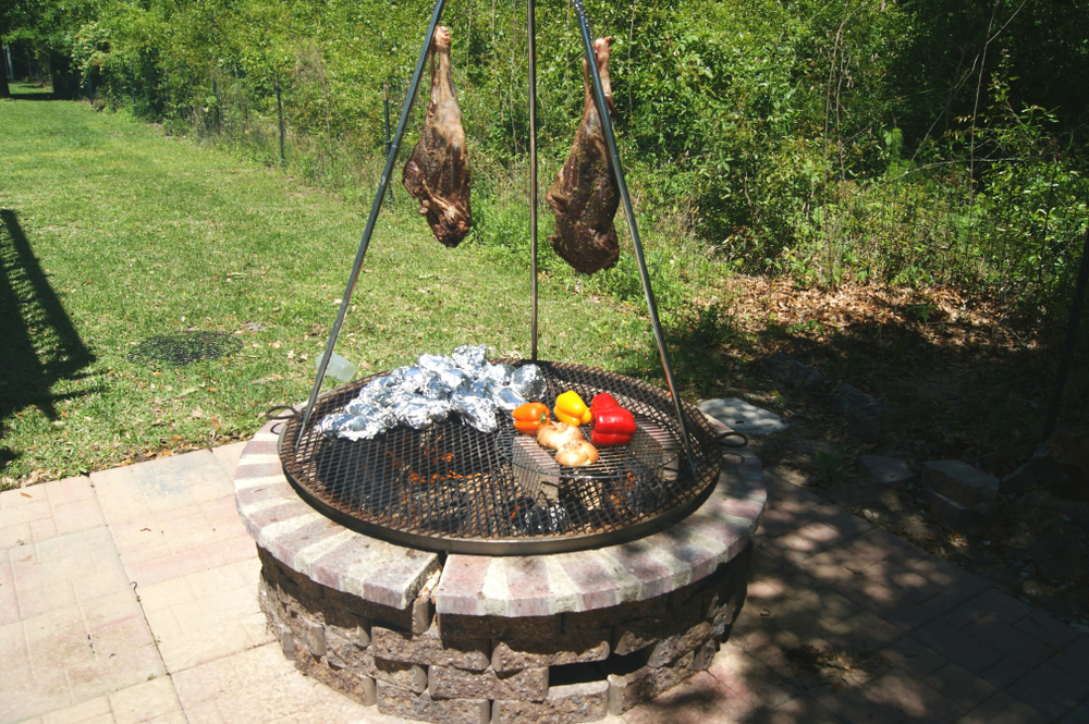 Cooking over a fire pit