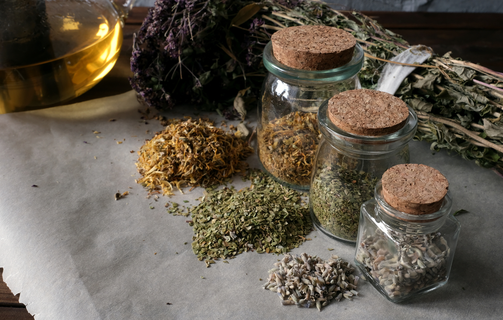 Herbs in jars