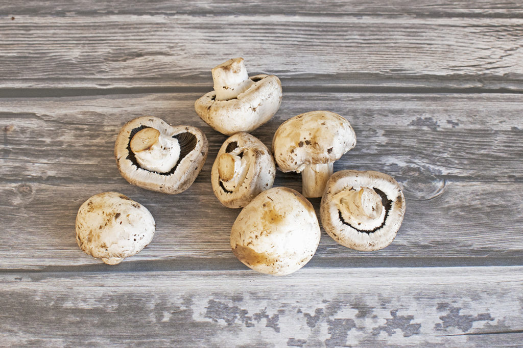 White button mushrooms.