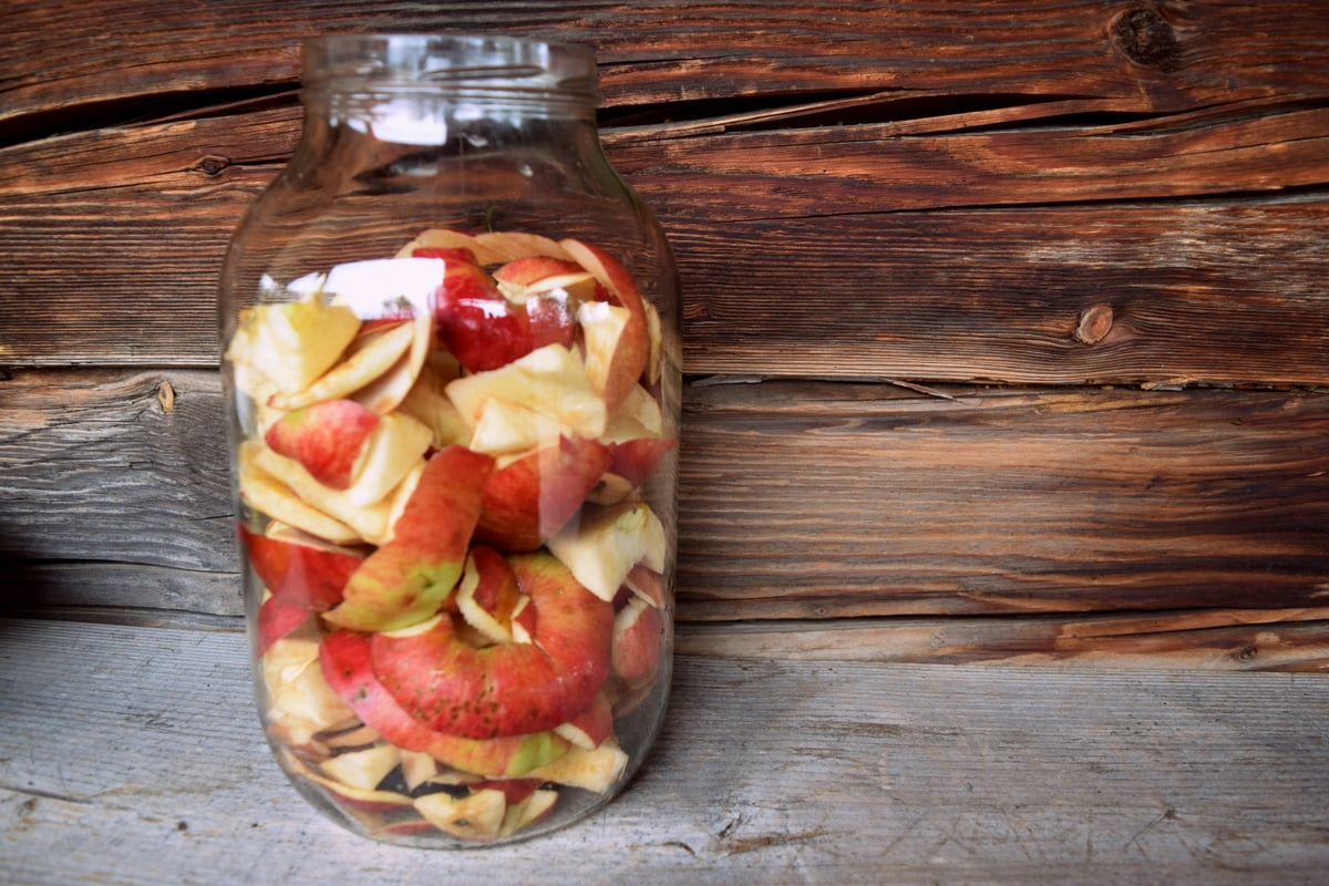 Homemade Apple Scrap Vinegar From Peels & Cores