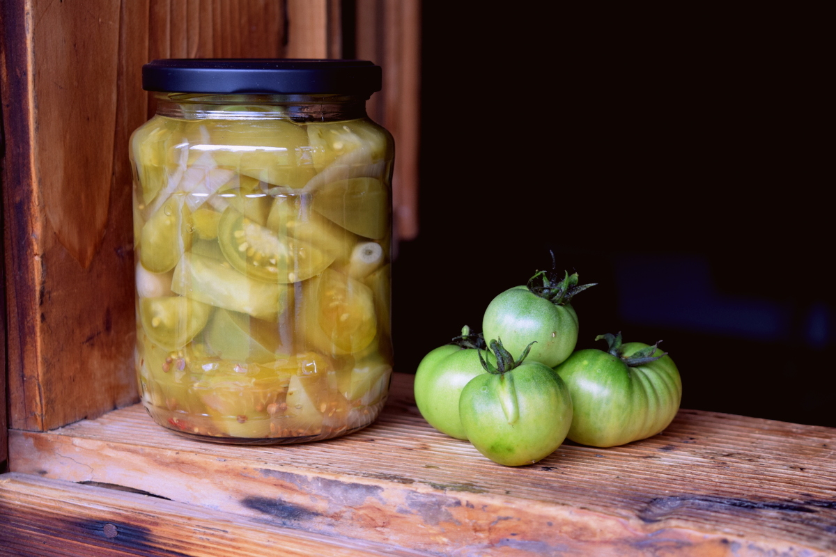 Barrel Pickled Green Tomatoes in Brine, Teshcha's Recipes, 23 oz /900 g
