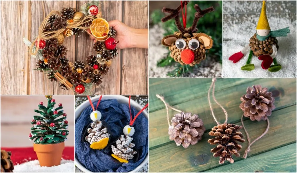 Holiday Craft Items, Christmas, Pine Cones, Ornament, Warehouse