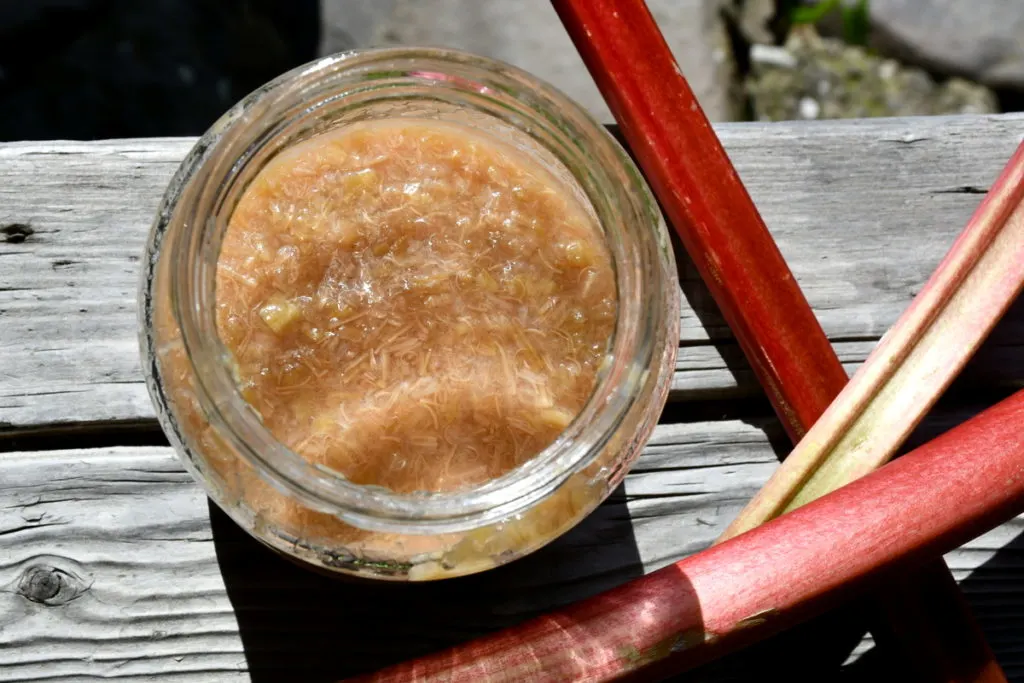Jar of rhubarb jam