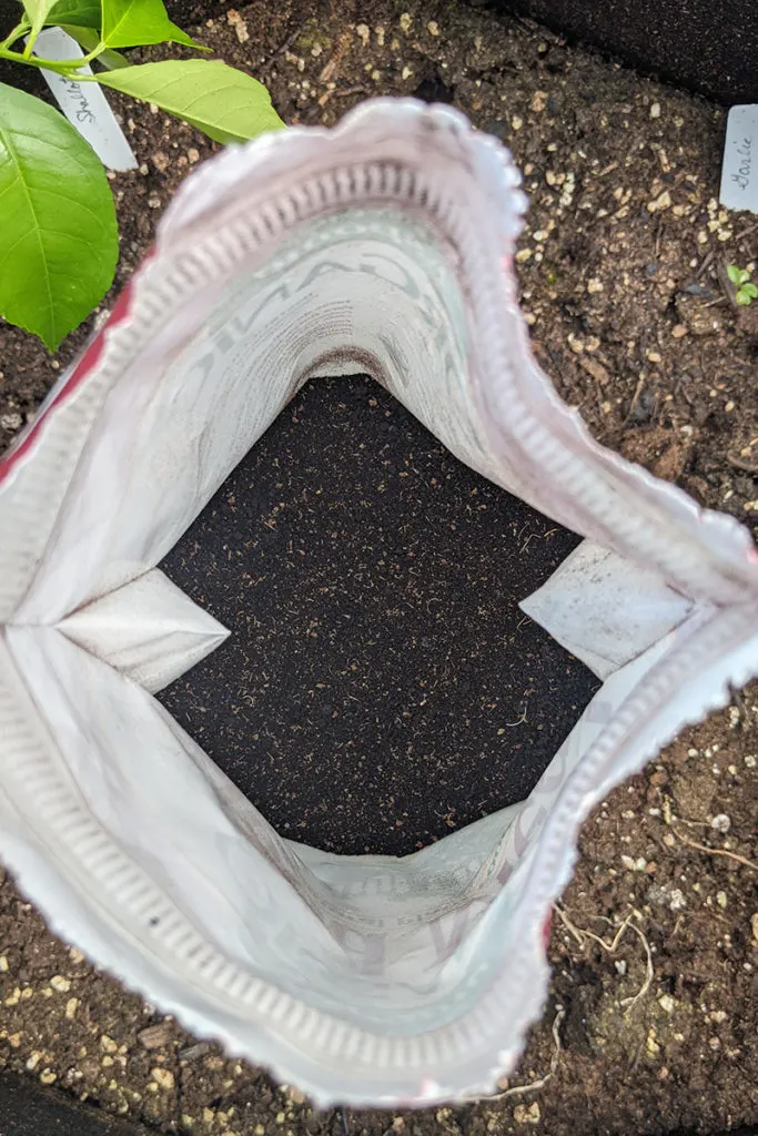 View of fertilizer in the bag.