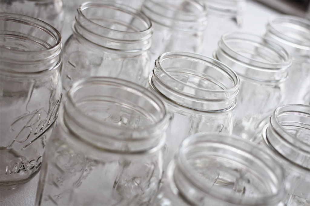 Empty mason jars