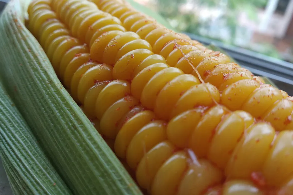 Glazed corn on the cob