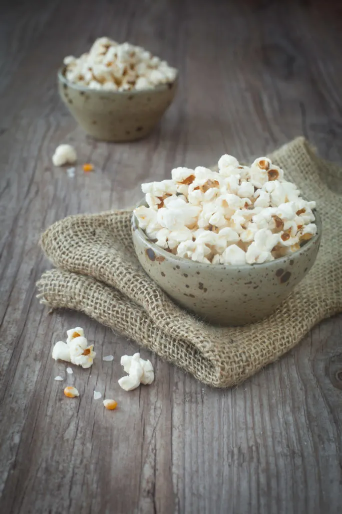 Small bowls of popcorn