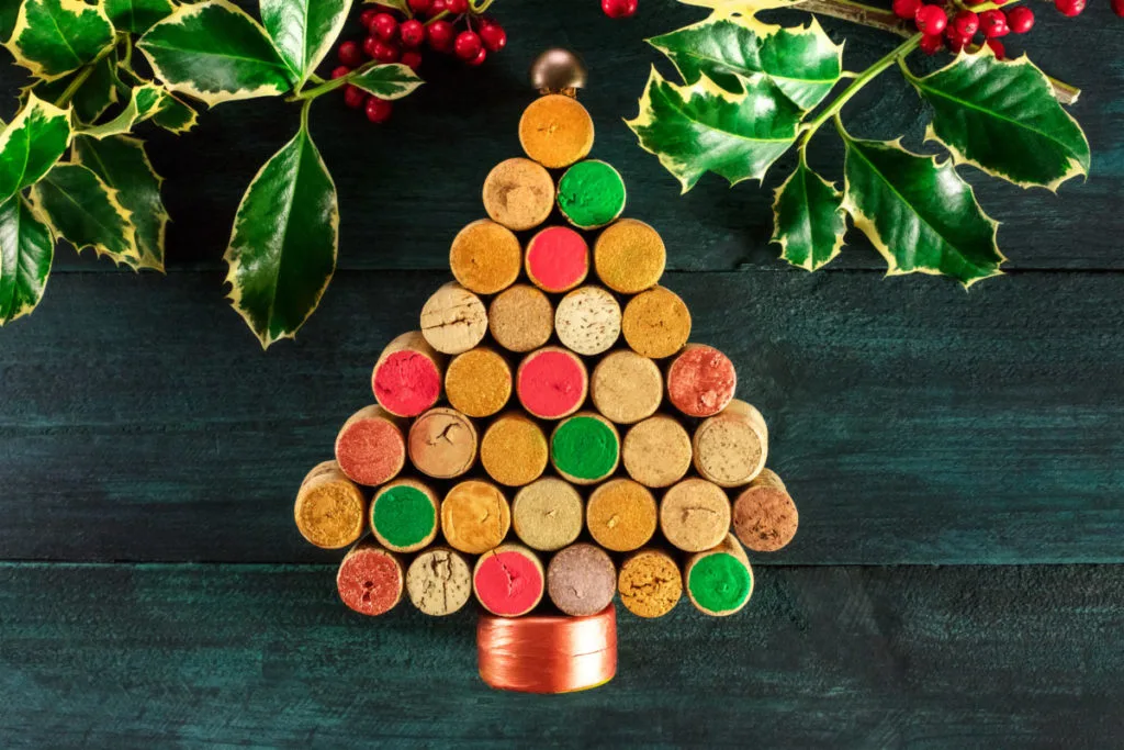 Christmas tree made ouf of wine corks