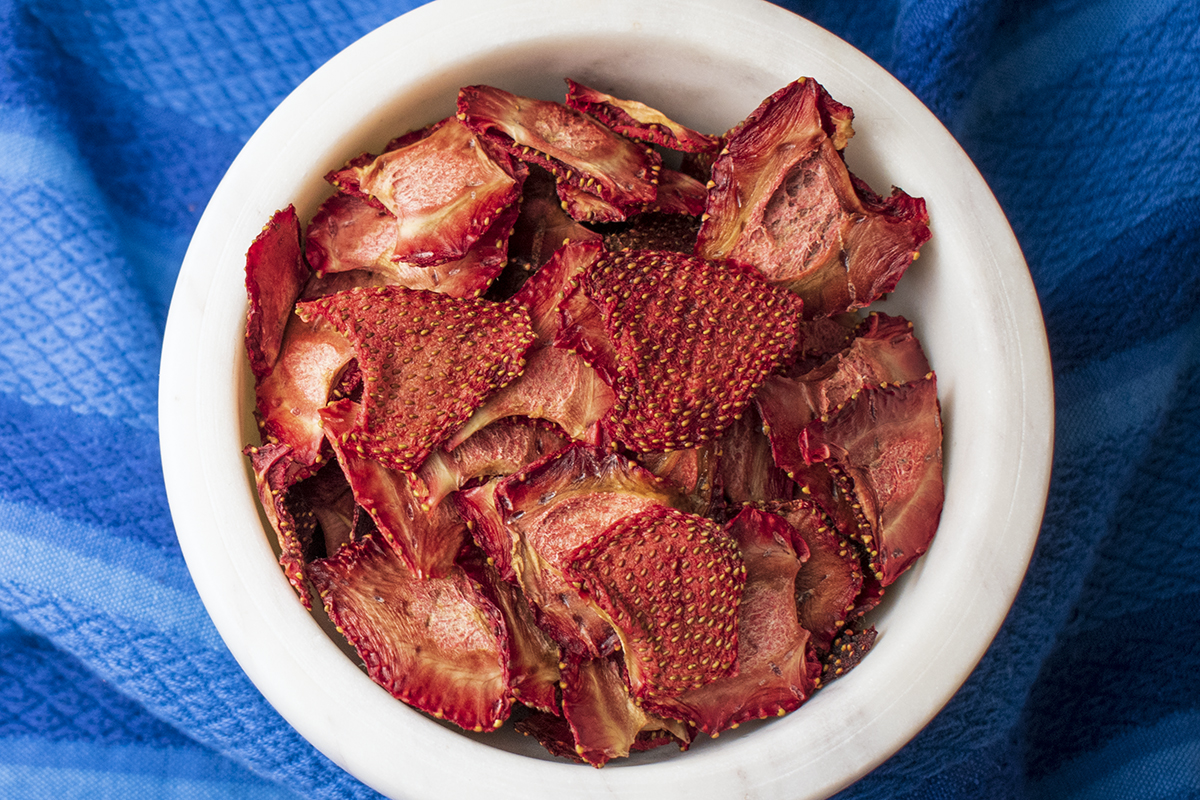 Close up of dehydrated strawberries
