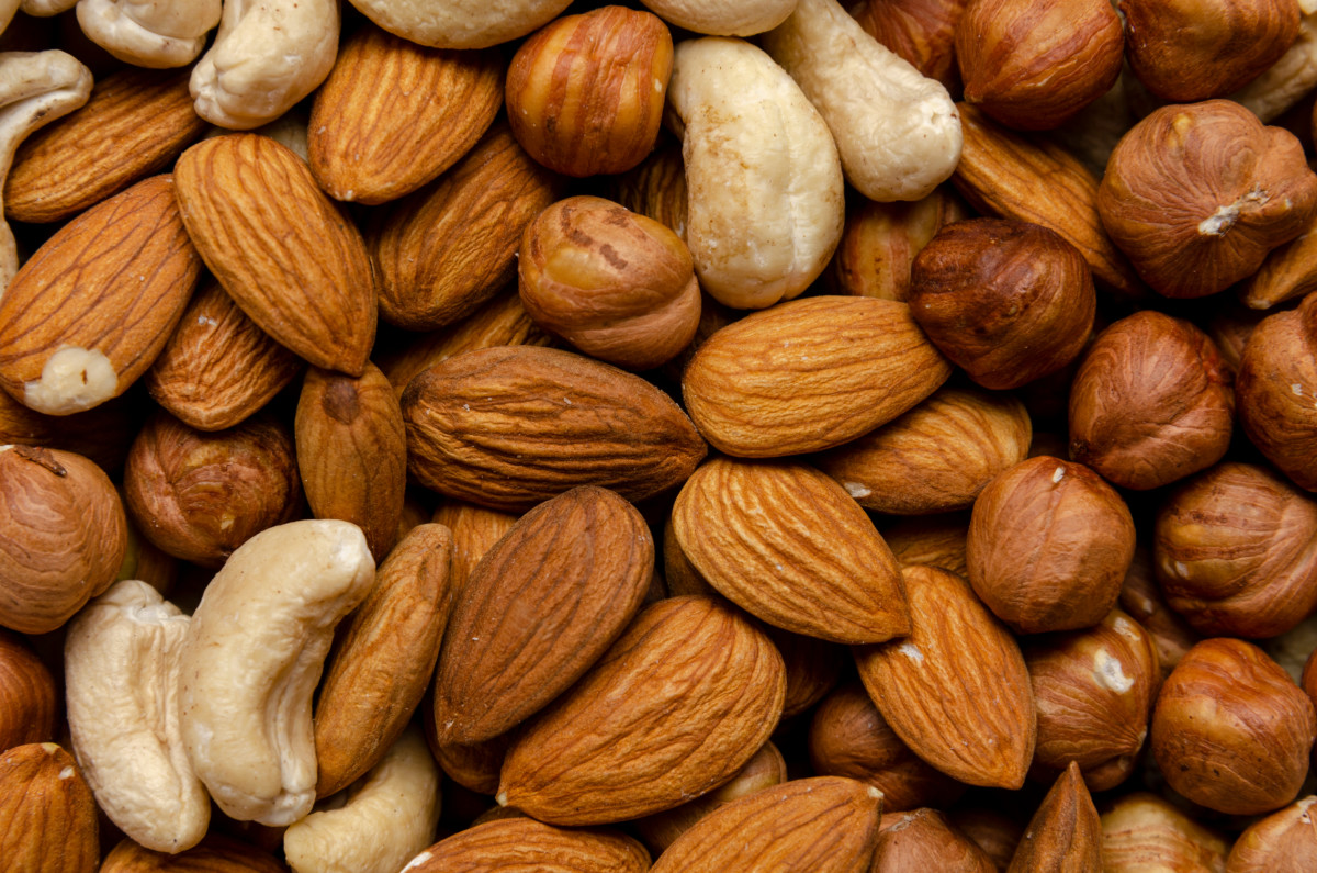 Close up of assorted nuts.