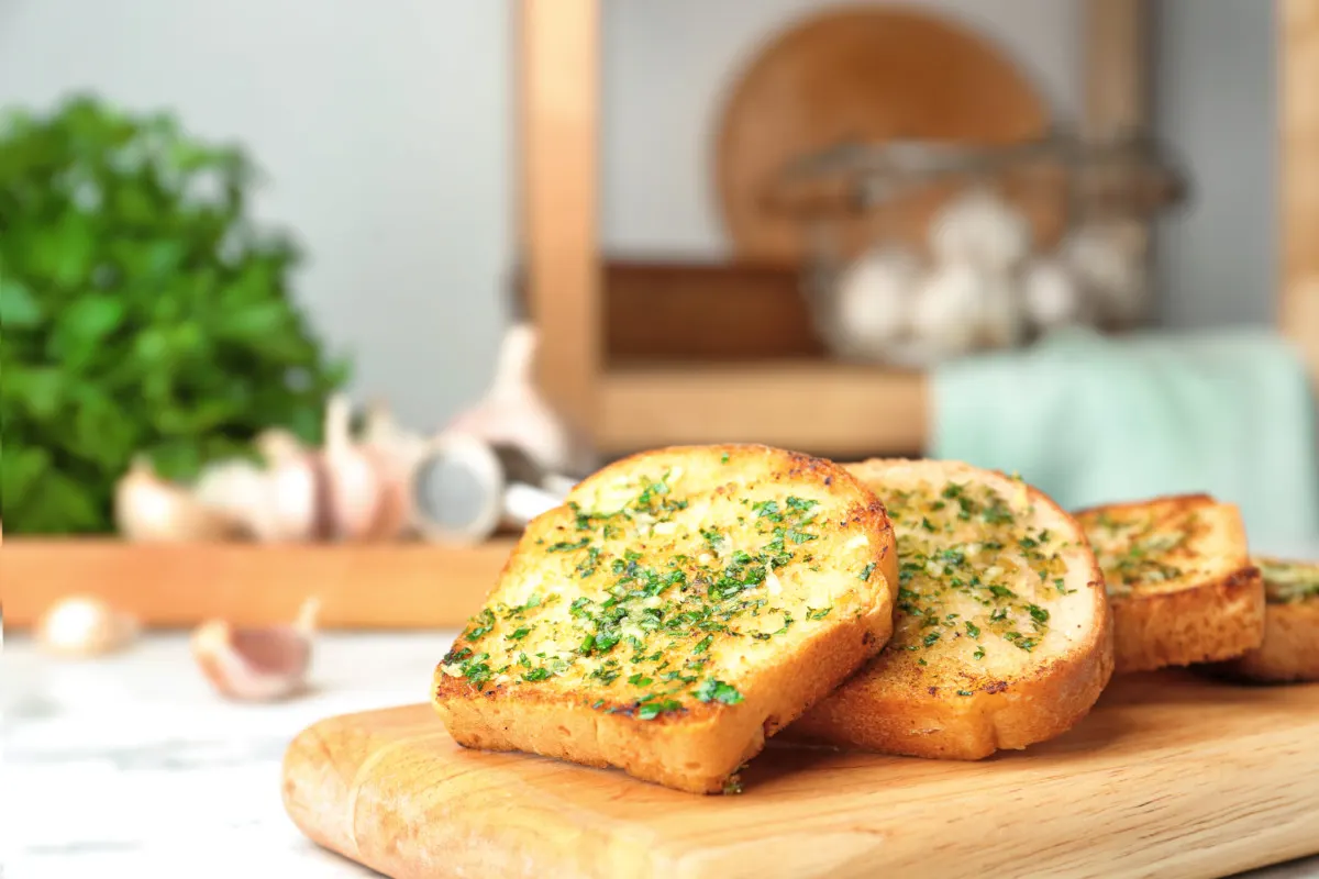 Slices of toasted garlic bread