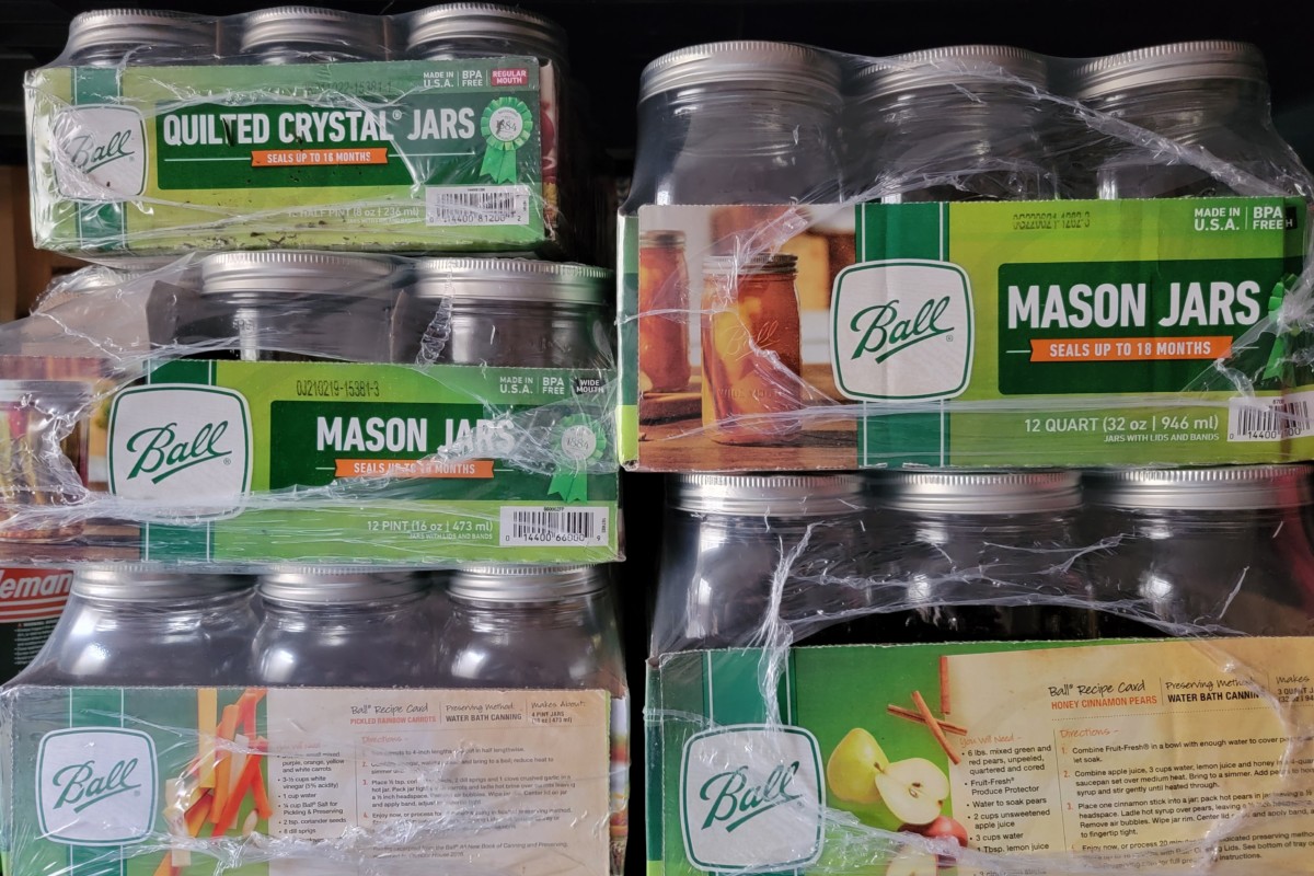 Boxes of mason jars.