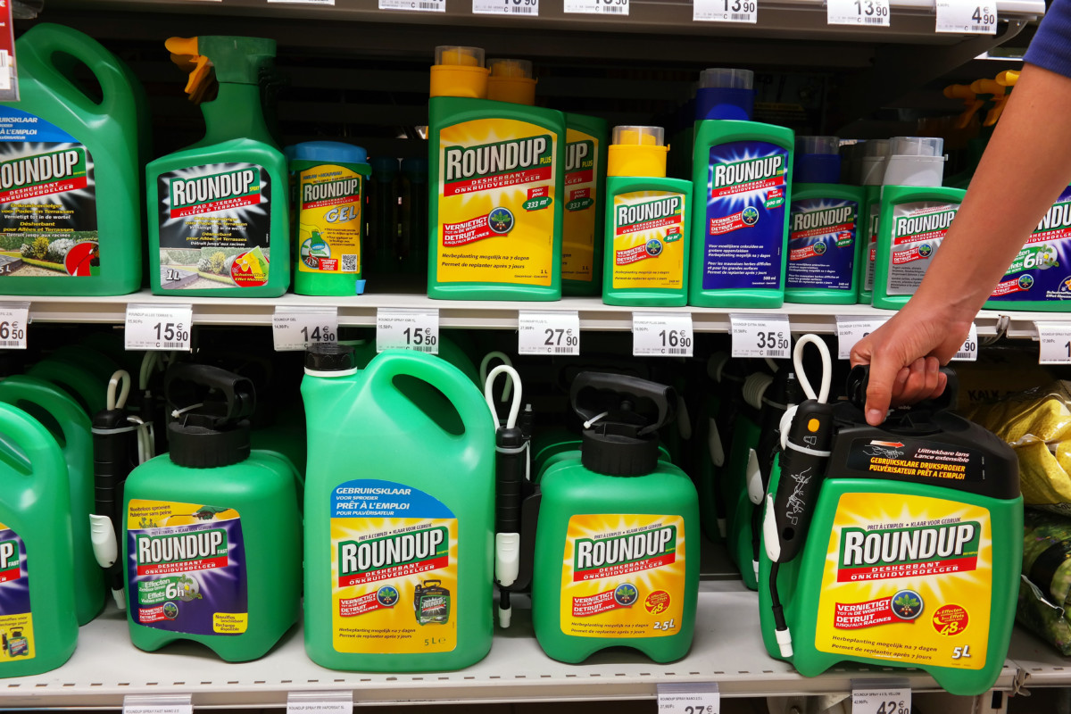 Store display of RoundUp herbicides.
