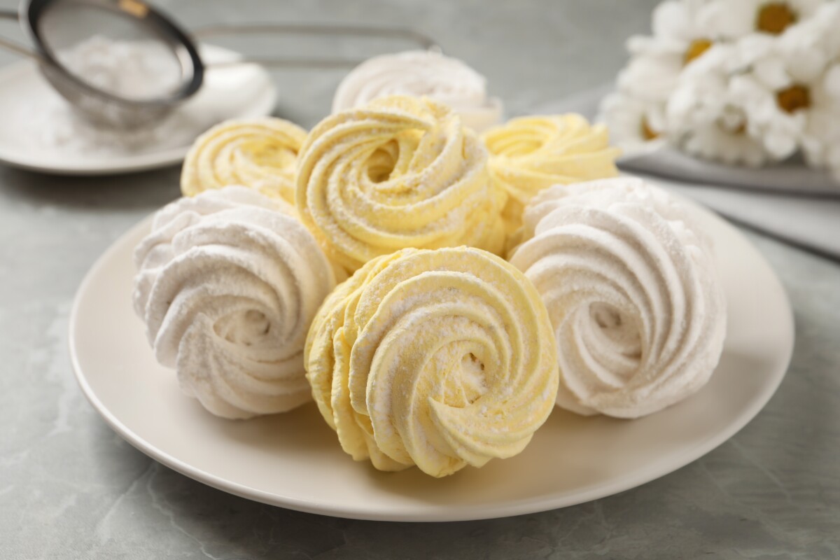 Yellow and white dandelion marshmallows