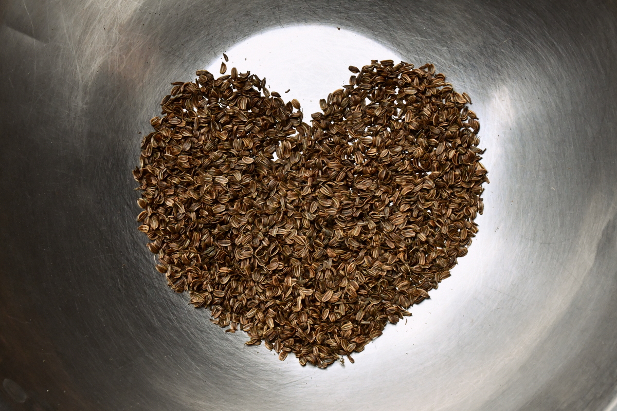 seeds in the shape of a heart in a bowl