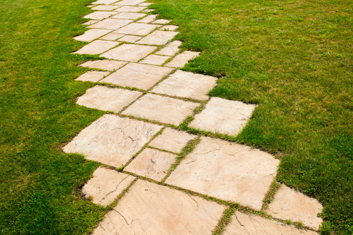 Diamond shaped garden path