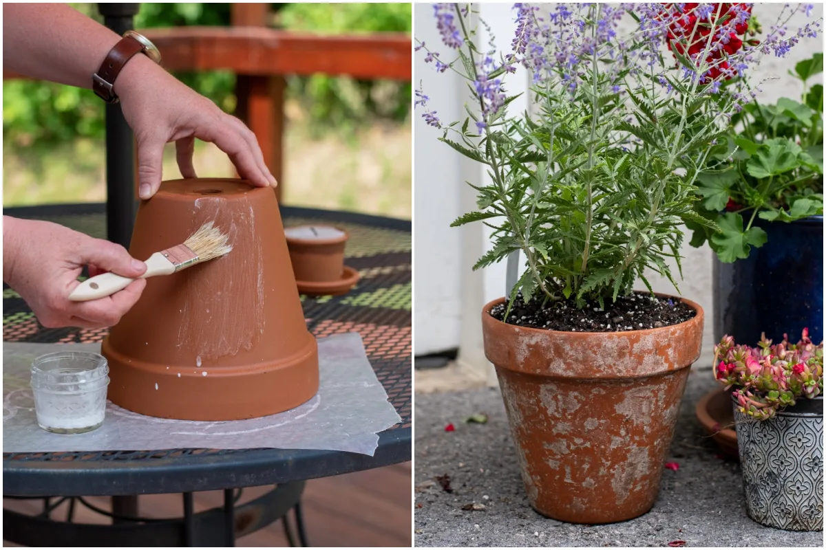 These faux-stone pots are the perfect DIY spring project