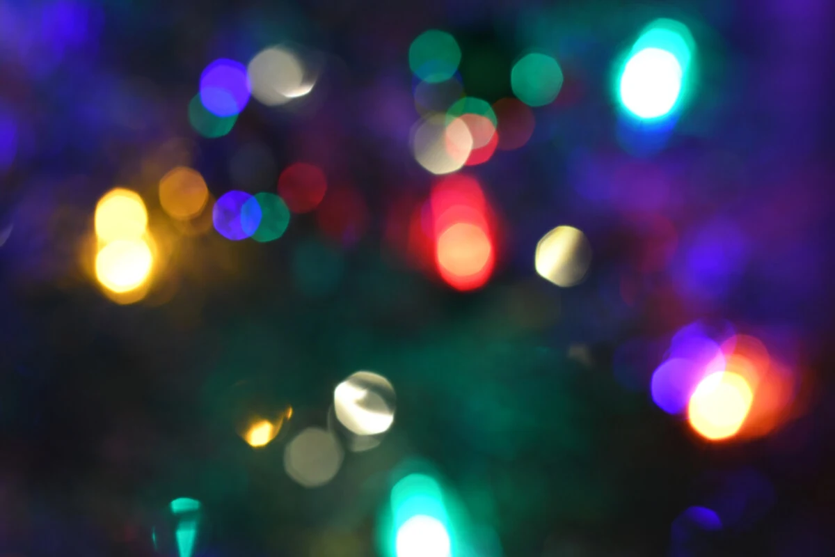 Christmas tree lights bokeh effect
