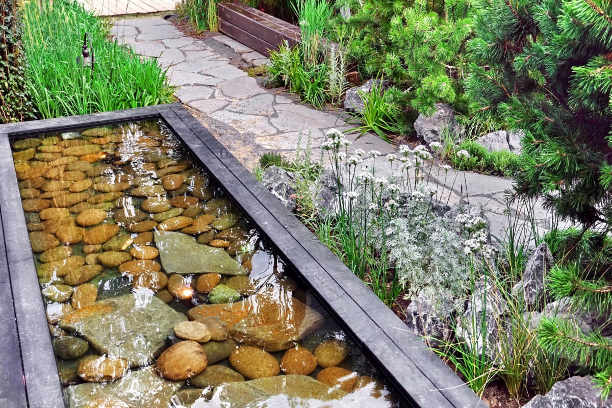 Simple, modern water feature