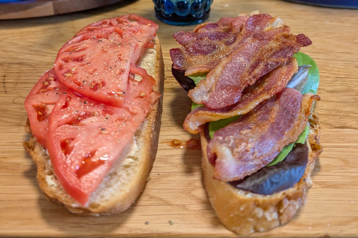 A homemade BLT sandwich