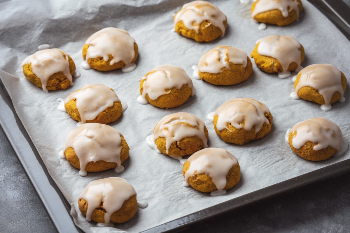 pumpkin cookies with maple glaze
