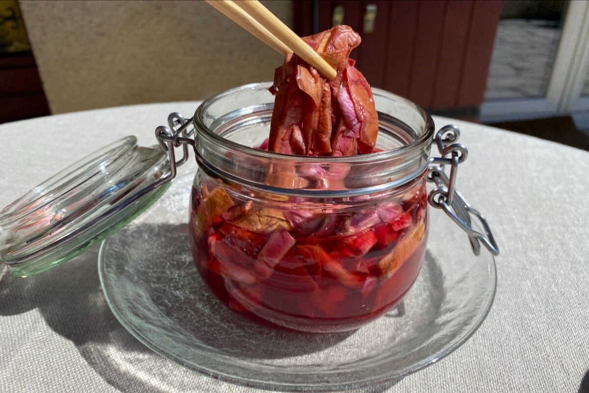 Pickled magnolia petals