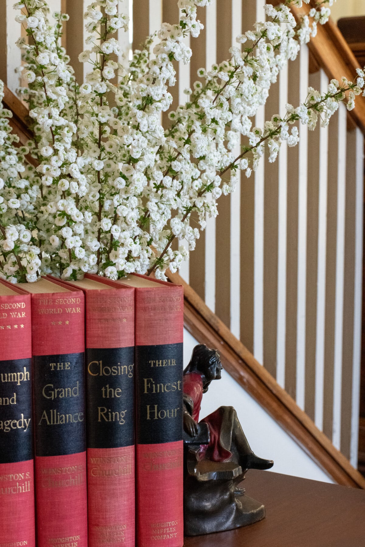 Bridal wreath spirea floral arrangement
