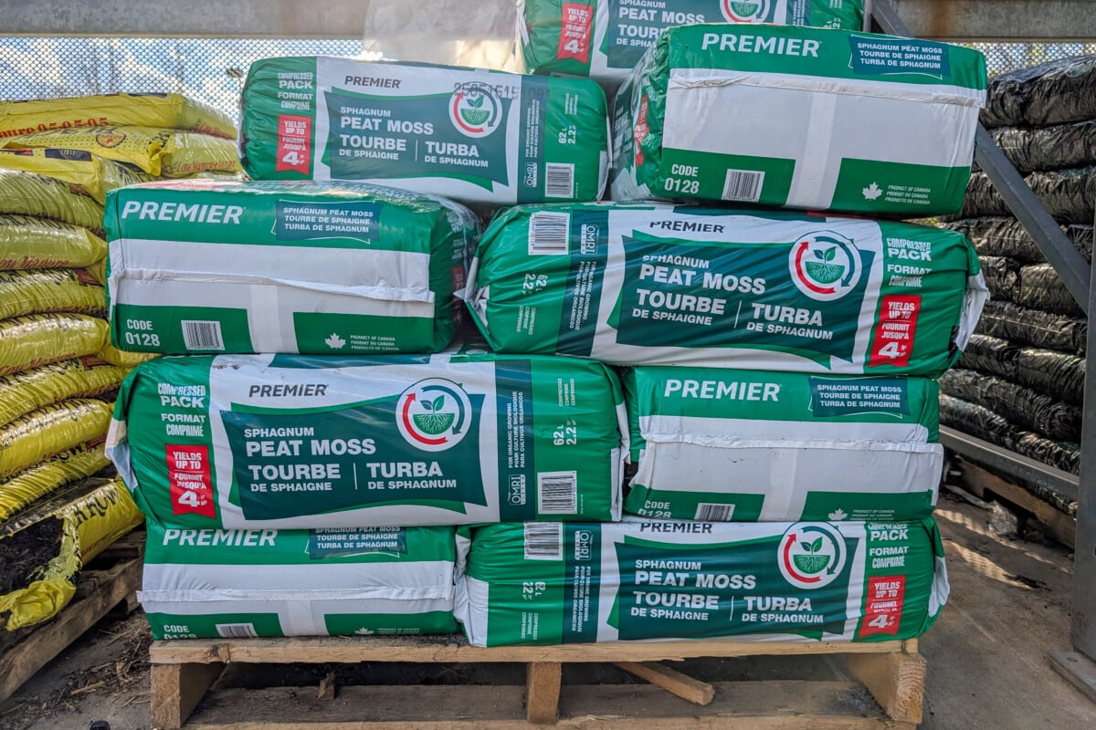 Bags of peat moss