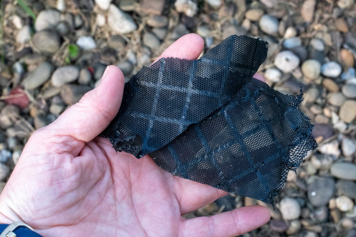 Landscape fabric falling apart