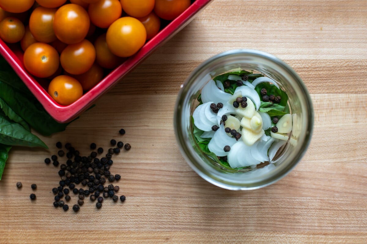 Jar with pickling spices
